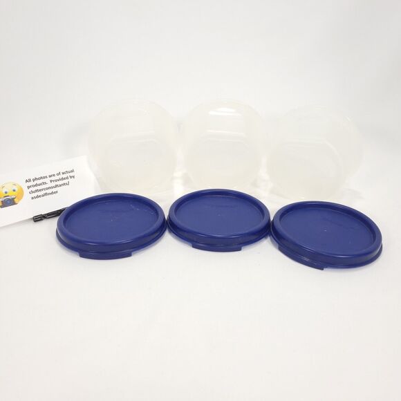 Tupperware Modular Mates Bundle w/ Lids #1614 #1606 #1605 Blue Red Plastic - Picture 10 of 10